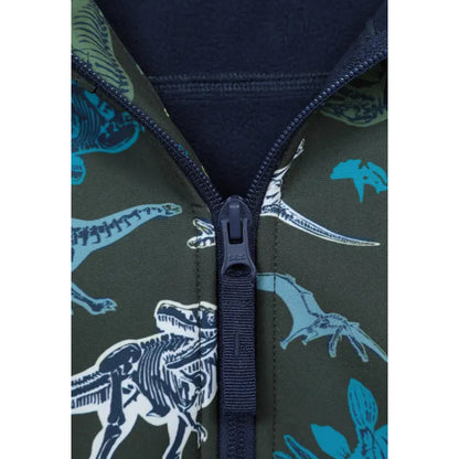 Dark Green - Lifestyle - Mountain Warehouse Childrens-Kids Exodus Dinosaurs Water Resistant Soft Shell Jacket