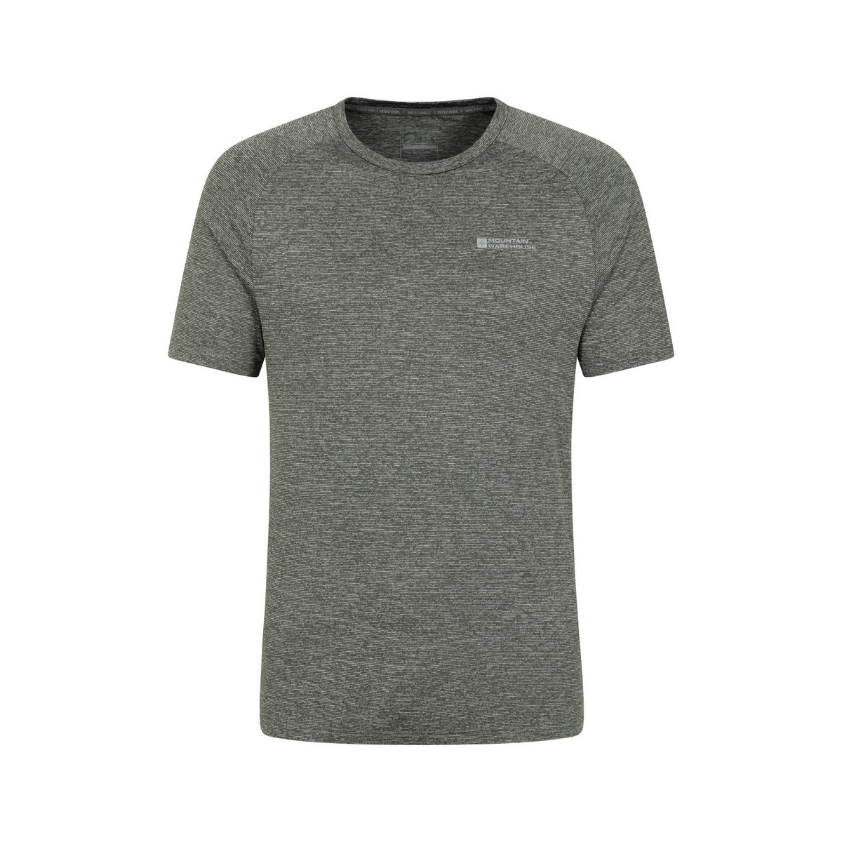 Dark Khaki - Front - Mountain Warehouse Mens Agra Striped IsoCool T-Shirt