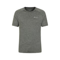 Dark Khaki - Front - Mountain Warehouse Mens Agra Striped IsoCool T-Shirt