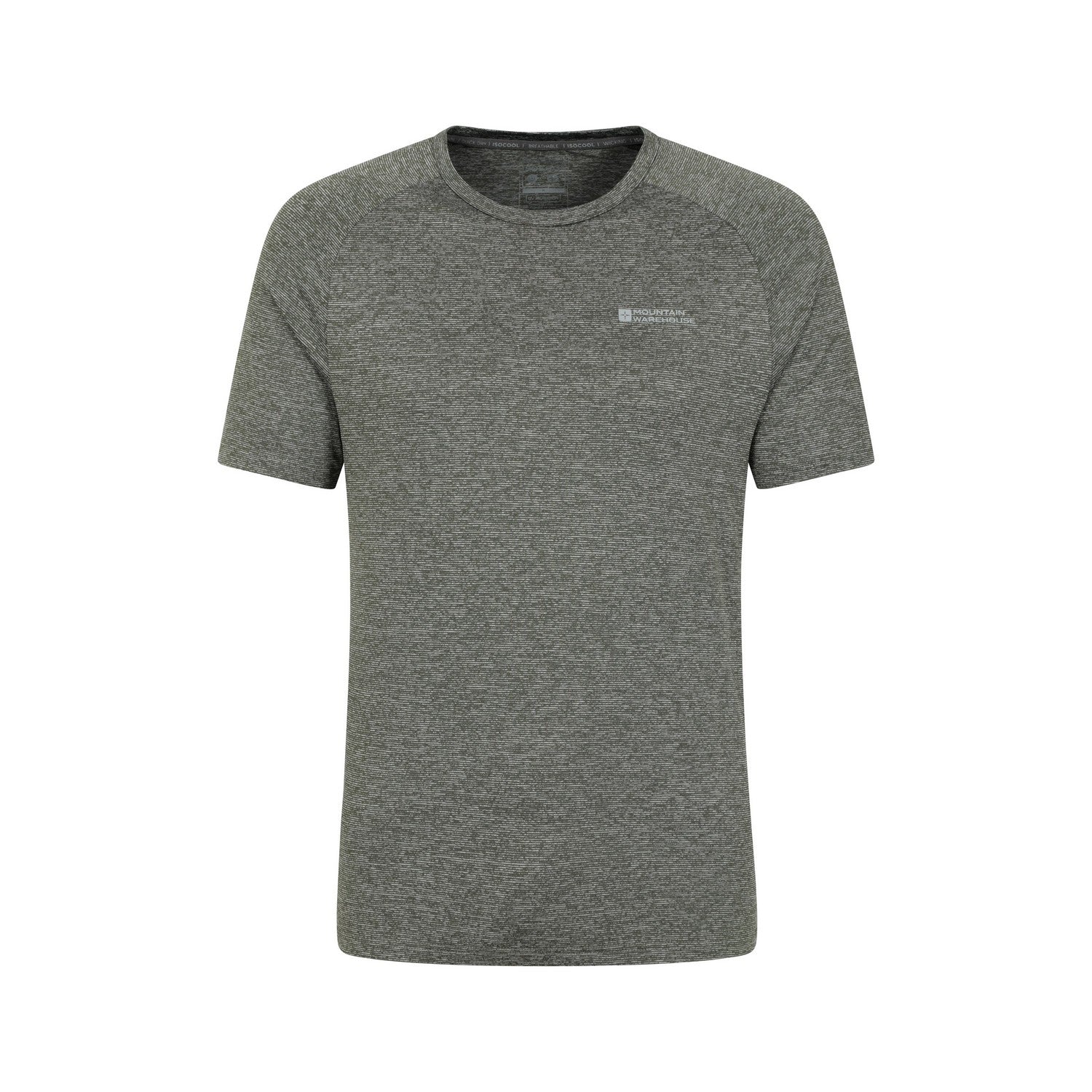 Dark Khaki - Front - Mountain Warehouse Mens Agra Striped IsoCool T-Shirt