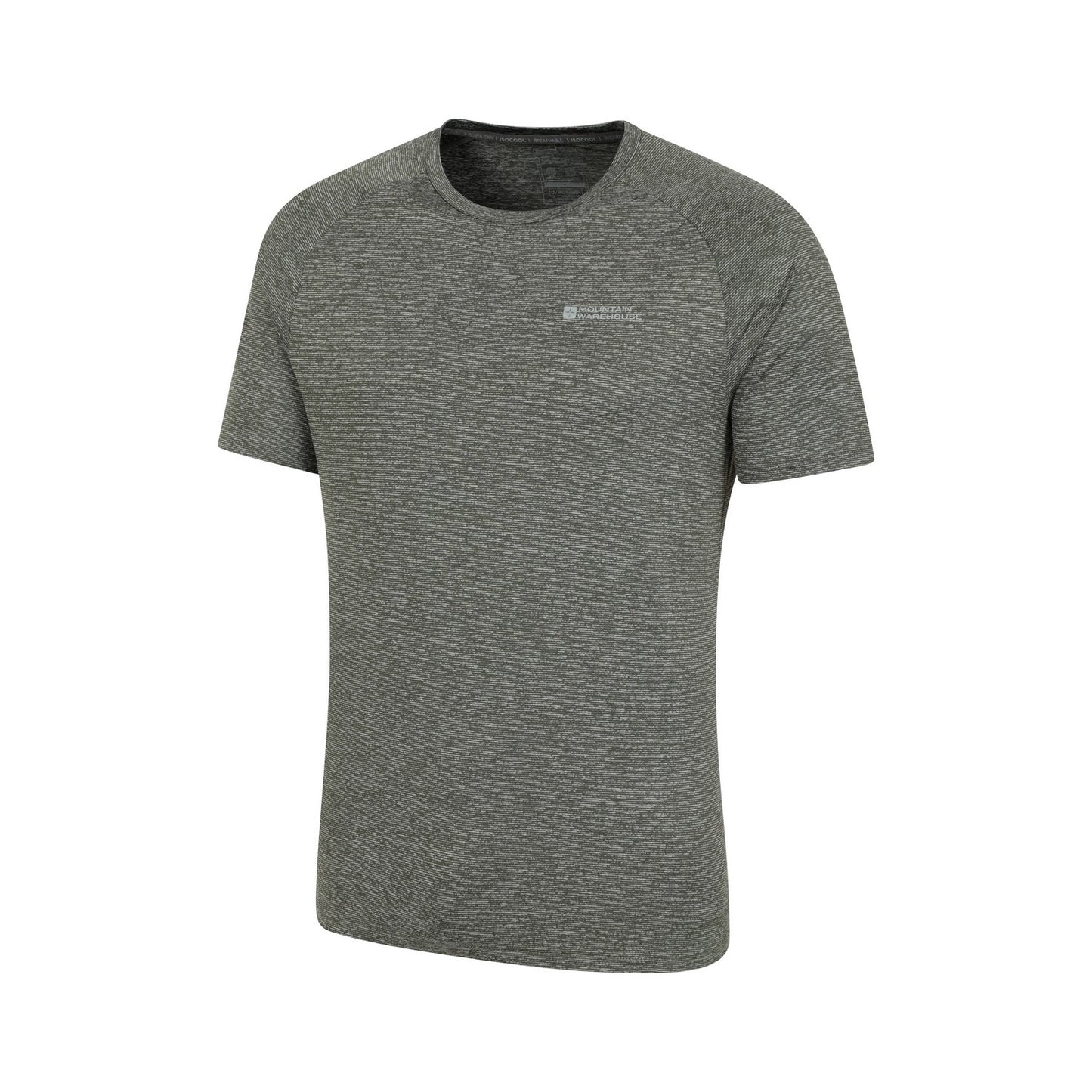 Dark Khaki - Side - Mountain Warehouse Mens Agra Striped IsoCool T-Shirt