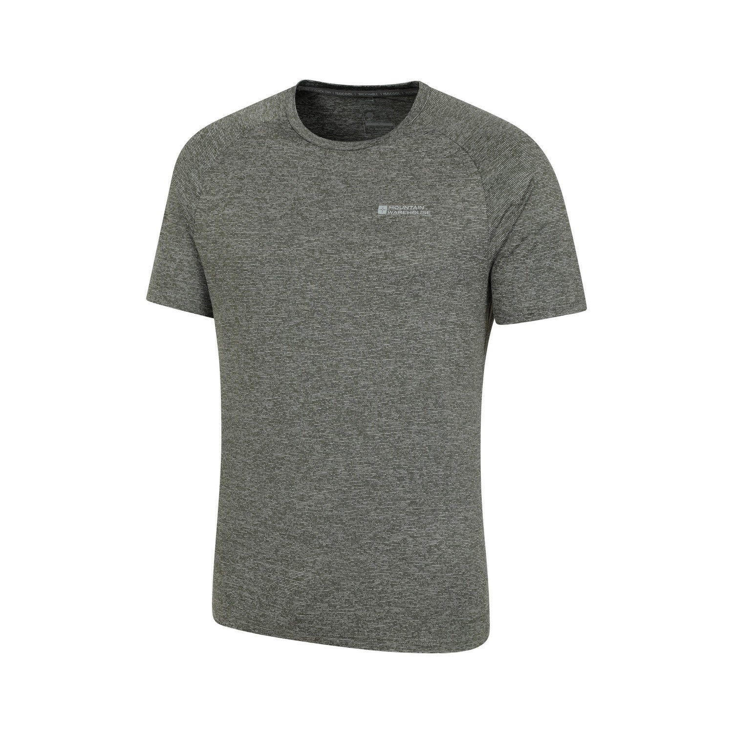 Dark Khaki - Side - Mountain Warehouse Mens Agra Striped IsoCool T-Shirt