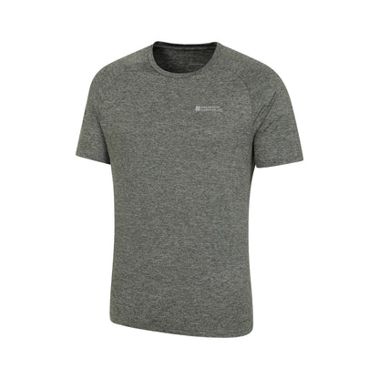 Dark Khaki - Side - Mountain Warehouse Mens Agra Striped IsoCool T-Shirt