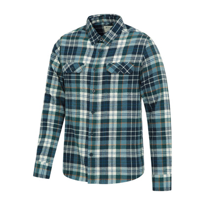 Corn Blue - Side - Mountain Warehouse Mens Trace Flannel Shirt (Pack of 2)
