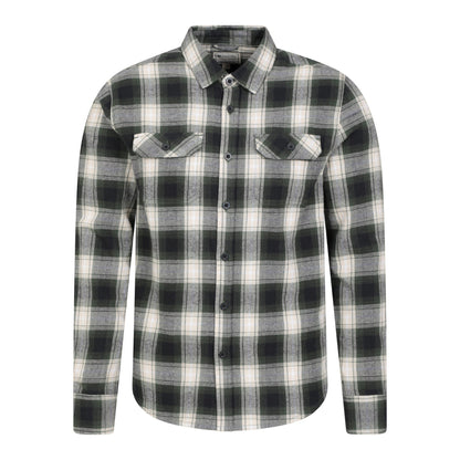 Dark Green - Side - Mountain Warehouse Mens Trace Flannel Shirt (Pack of 2)