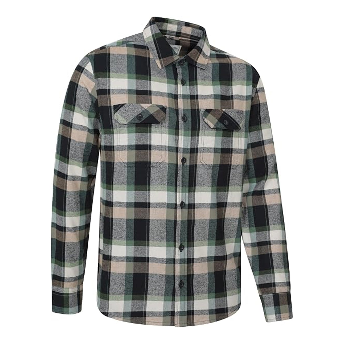 Dark Green - Lifestyle - Mountain Warehouse Mens Trace Flannel Shirt (Pack of 2)