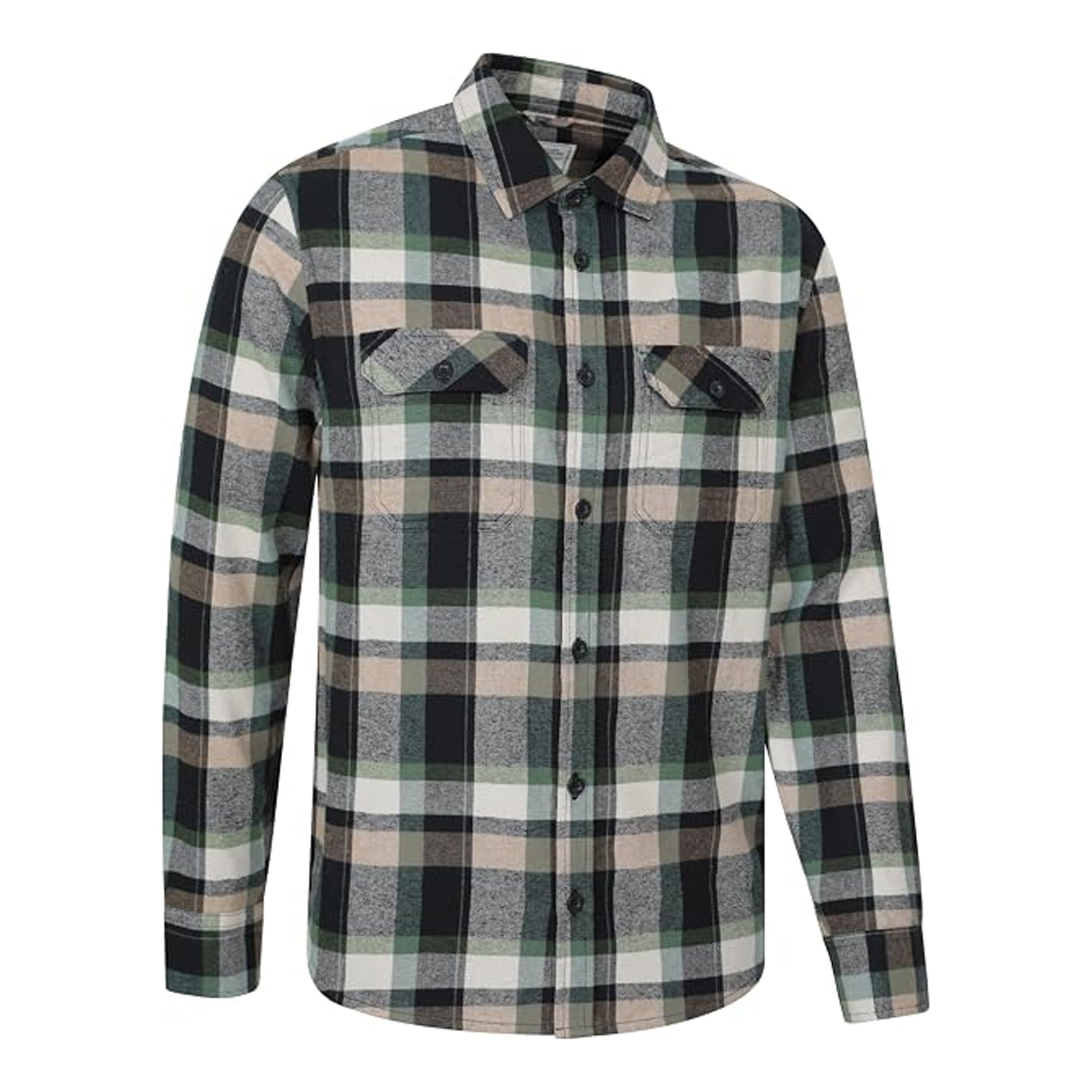 Dark Green - Lifestyle - Mountain Warehouse Mens Trace Flannel Shirt (Pack of 2)