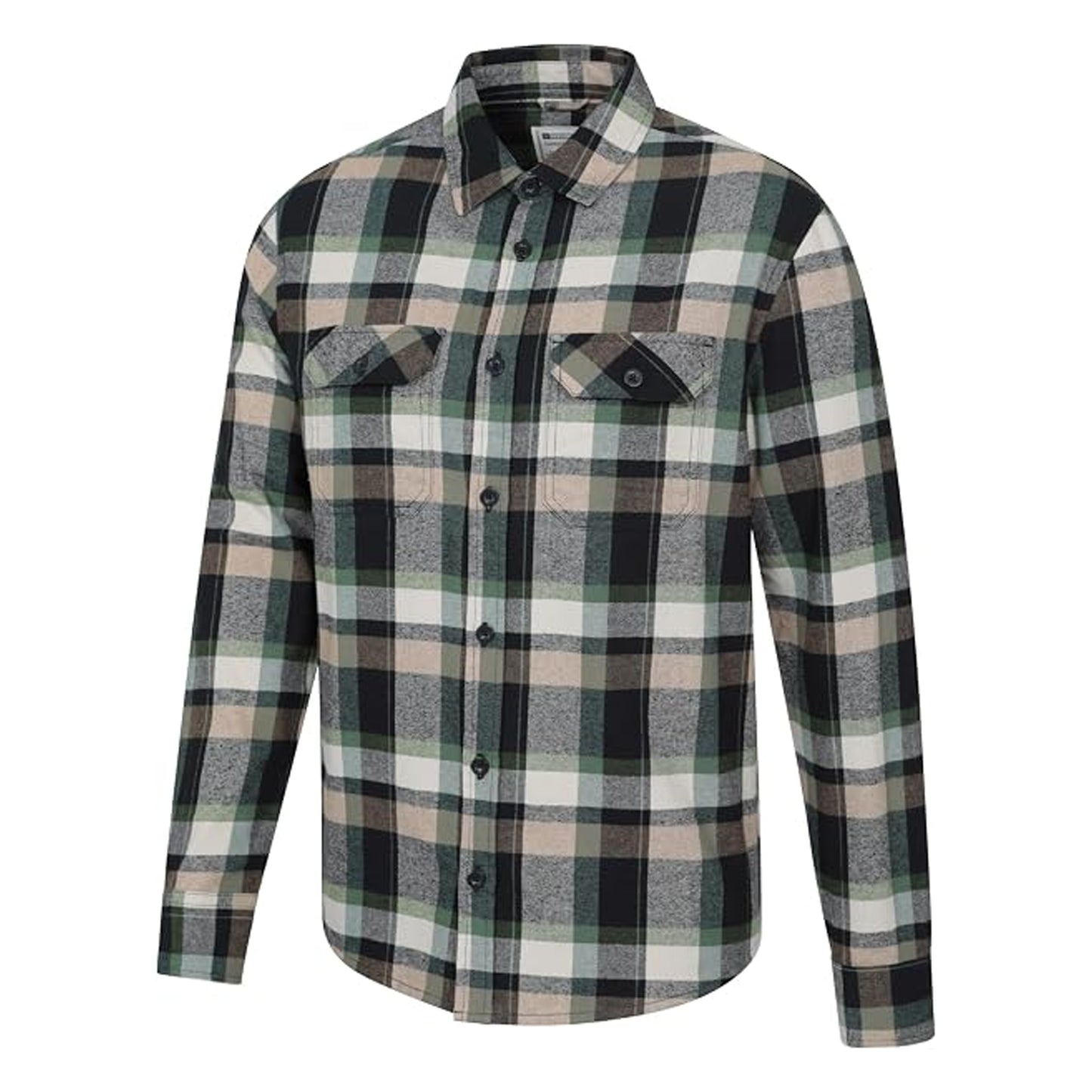 Dark Green - Pack Shot - Mountain Warehouse Mens Trace Flannel Shirt (Pack of 2)