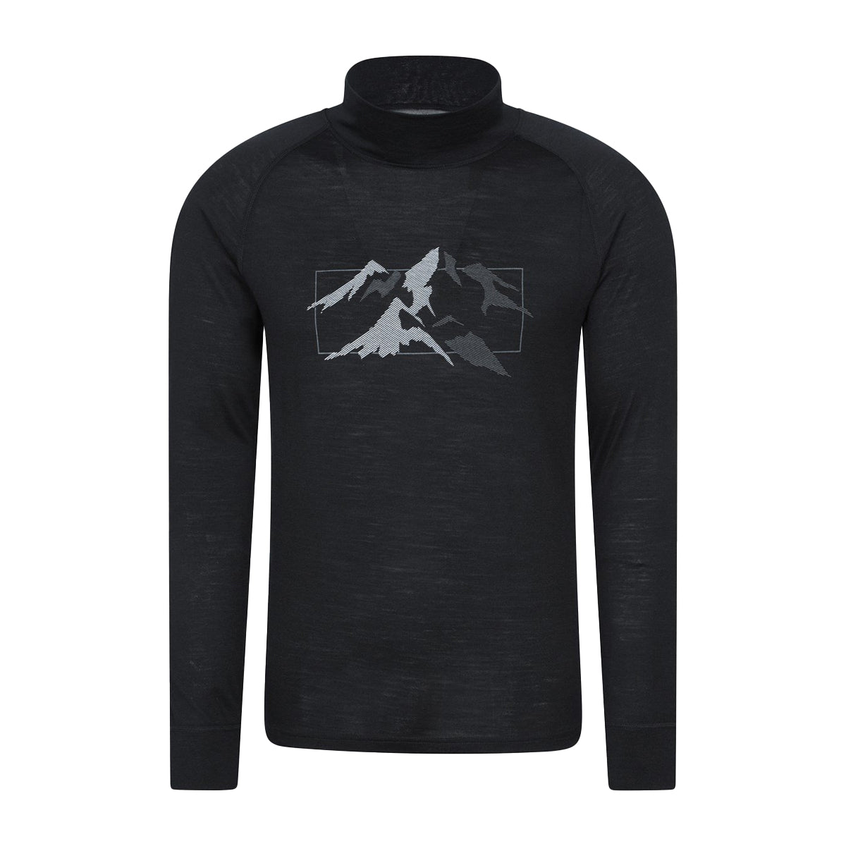 Black - Front - Mountain Warehouse Unisex Adult Quest Merino Wool Long-Sleeved Thermal Top