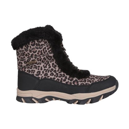 Black - Side - Mountain Warehouse Womens-Ladies Ohio Leopard Print Thermal Snow Boots