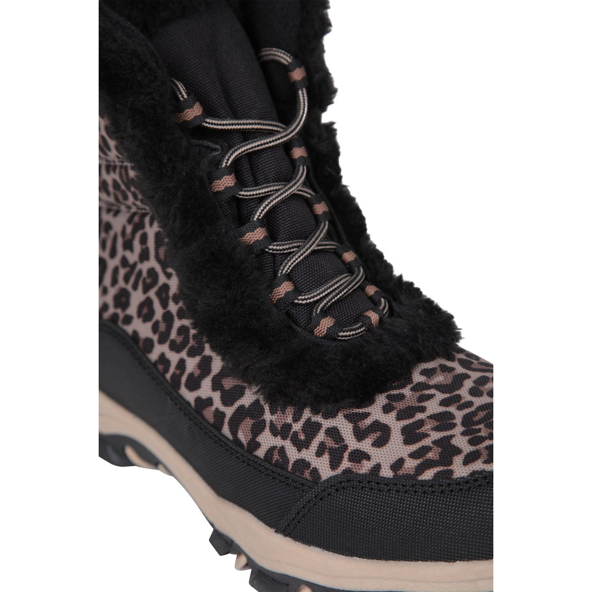 Black - Pack Shot - Mountain Warehouse Womens-Ladies Ohio Leopard Print Thermal Snow Boots