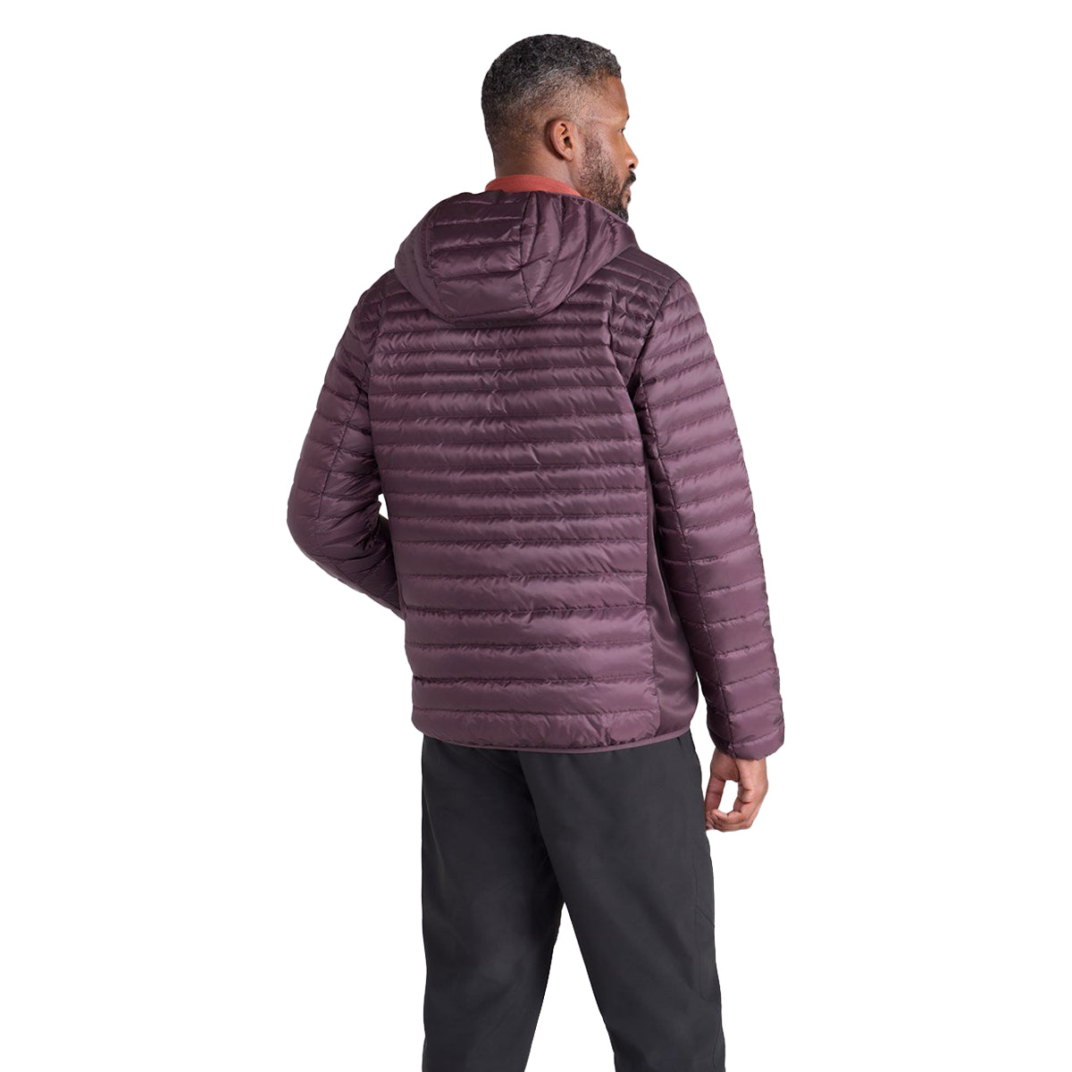 Dark Brown - Close up - Mountain Warehouse Mens Hybrid Extreme Featherweight Down Filled Hooded Jacket
