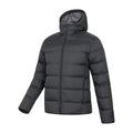 Black - Side - Mountain Warehouse Mens Stratus Down Packable Hooded Jacket