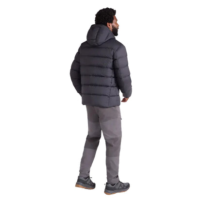 Black - Close up - Mountain Warehouse Mens Stratus Down Packable Hooded Jacket