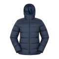 Navy - Front - Mountain Warehouse Mens Stratus Down Packable Hooded Jacket