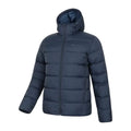 Navy - Side - Mountain Warehouse Mens Stratus Down Packable Hooded Jacket