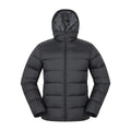 Black - Front - Mountain Warehouse Mens Stratus Down Packable Hooded Jacket