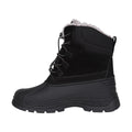Black - Lifestyle - Mountain Warehouse Childrens-Kids Leather Waterproof Borg Lined Snow Boots