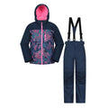 Navy - Front - Mountain Warehouse Childrens-Kids Vortex Extreme Waterproof Ski Jacket & Trousers