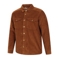 Tan - Side - Mountain Warehouse Mens Chiswick Borg Lined Corded Shirt