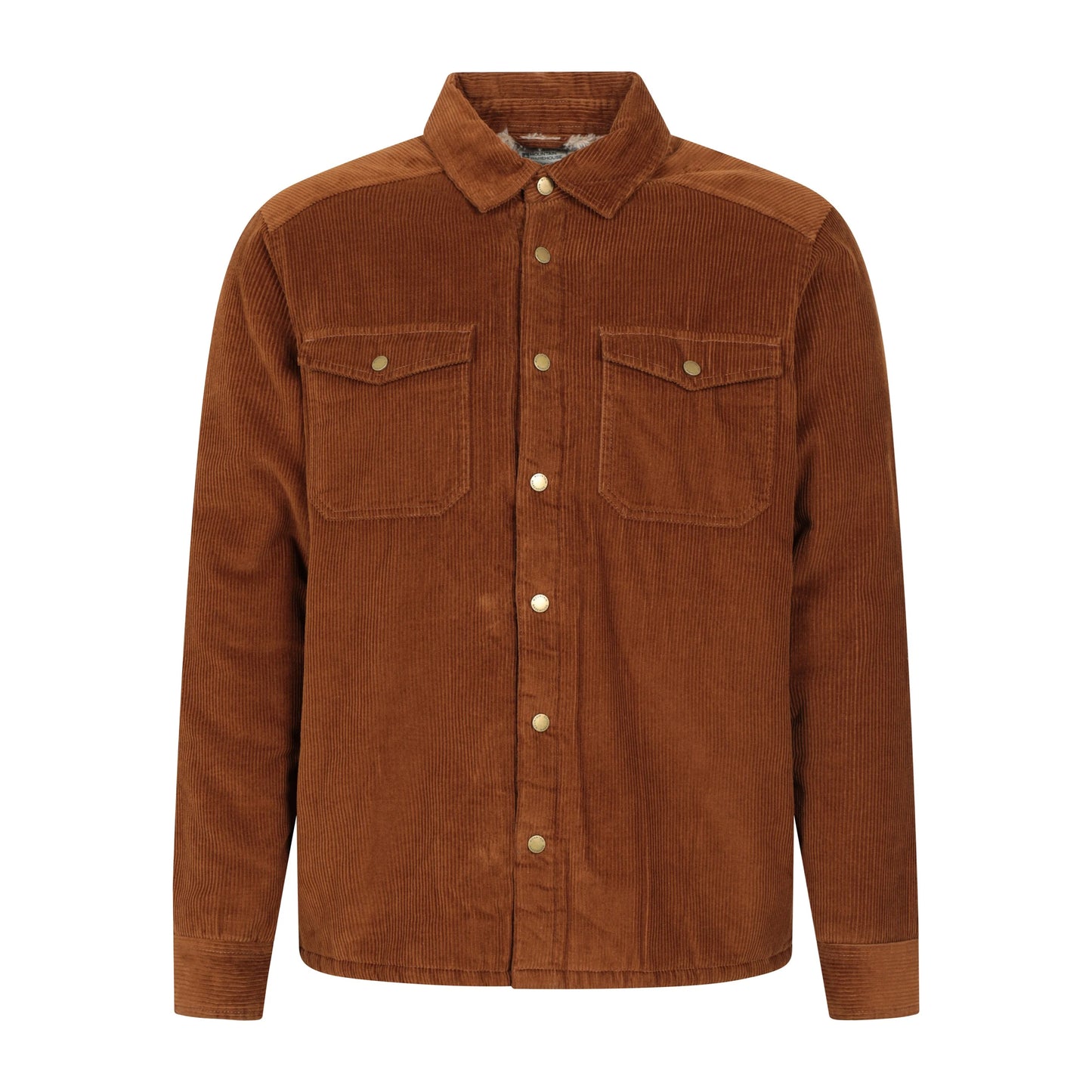Tan - Front - Mountain Warehouse Mens Chiswick Borg Lined Corded Shirt