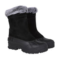 Black - Front - Mountain Warehouse Womens-Ladies Snowdrift Suede Faux Fur Lined Snow Boots