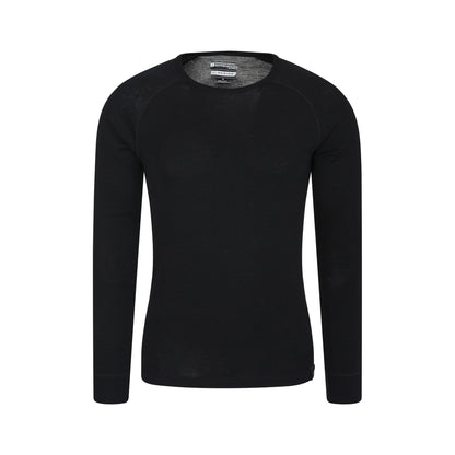 Black - Lifestyle - Mountain Warehouse Mens Merino Wool Base Layer Top (Pack of 2)