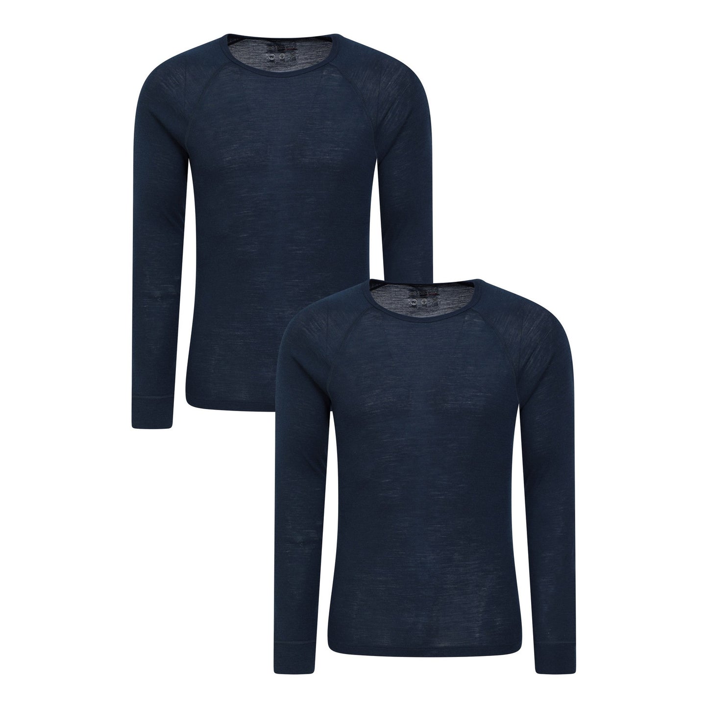 Navy - Front - Mountain Warehouse Mens Merino Wool Base Layer Top (Pack of 2)