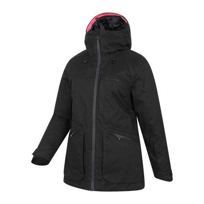 Black - Side - Mountain Warehouse Womens-Ladies Verbier Textured Waterproof Ski Jacket