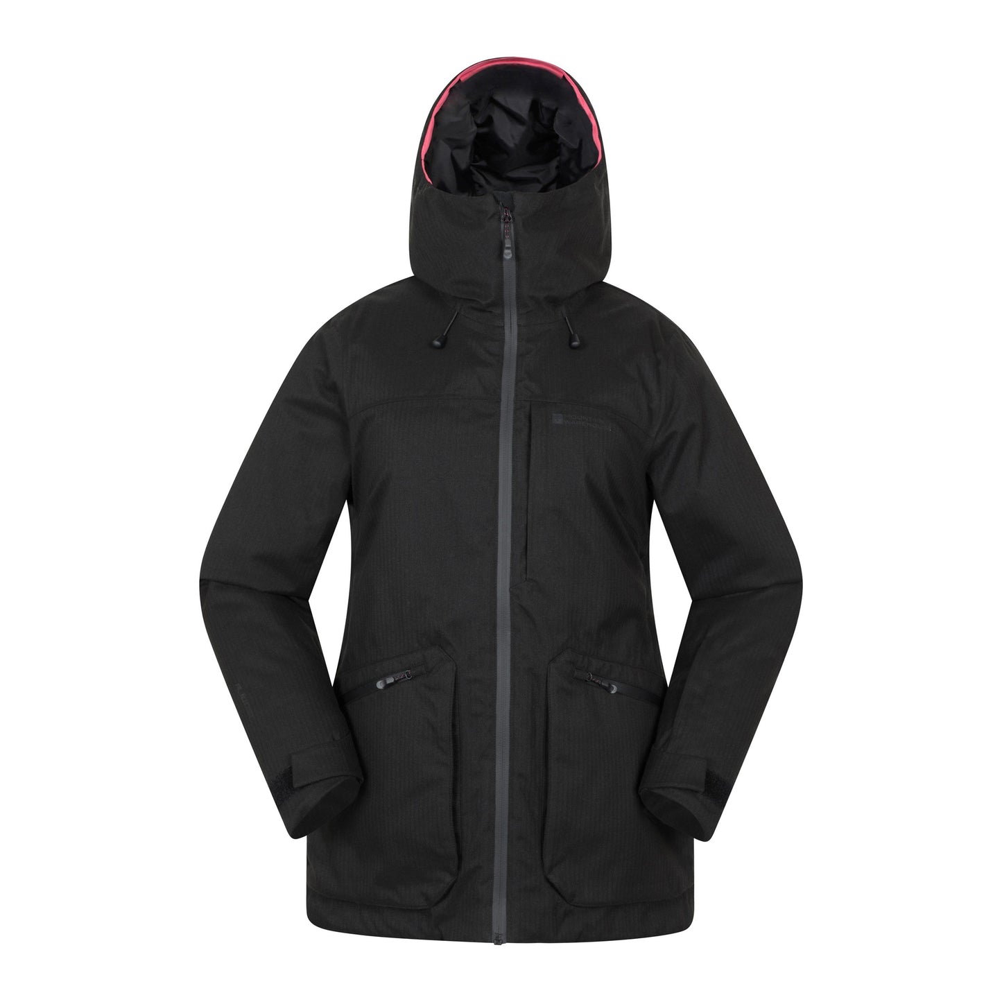 Black - Front - Mountain Warehouse Womens-Ladies Verbier Textured Waterproof Ski Jacket