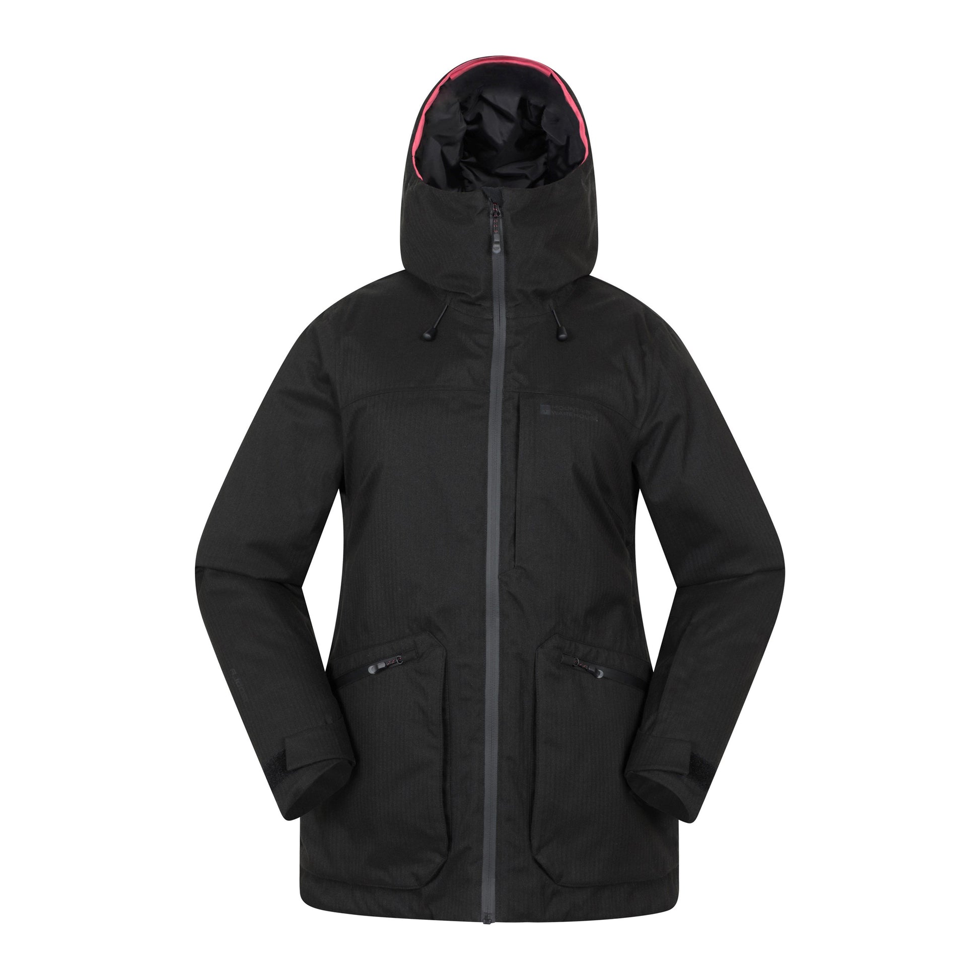 Black - Front - Mountain Warehouse Womens-Ladies Verbier Textured Waterproof Ski Jacket