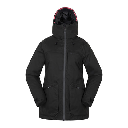 Black - Front - Mountain Warehouse Womens-Ladies Verbier Textured Waterproof Ski Jacket