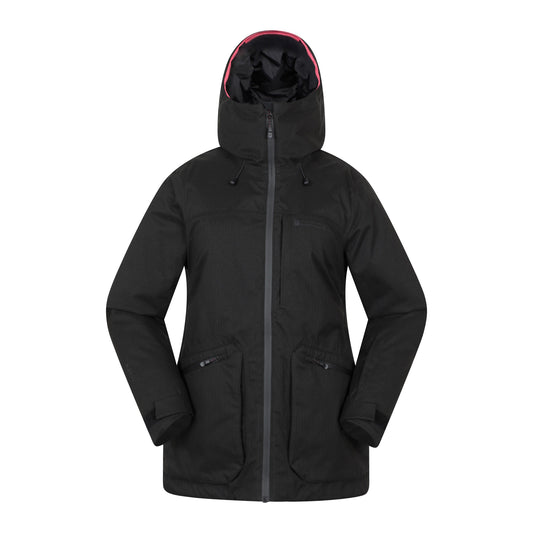 Black - Front - Mountain Warehouse Womens-Ladies Verbier Textured Waterproof Ski Jacket
