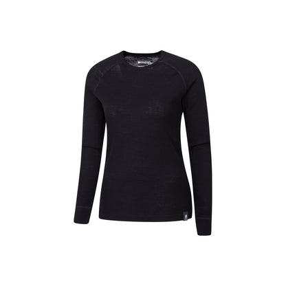 Black - Side - Mountain Warehouse Womens-Ladies Merino Blend Long-Sleeved Thermal Top (Pack of 2)