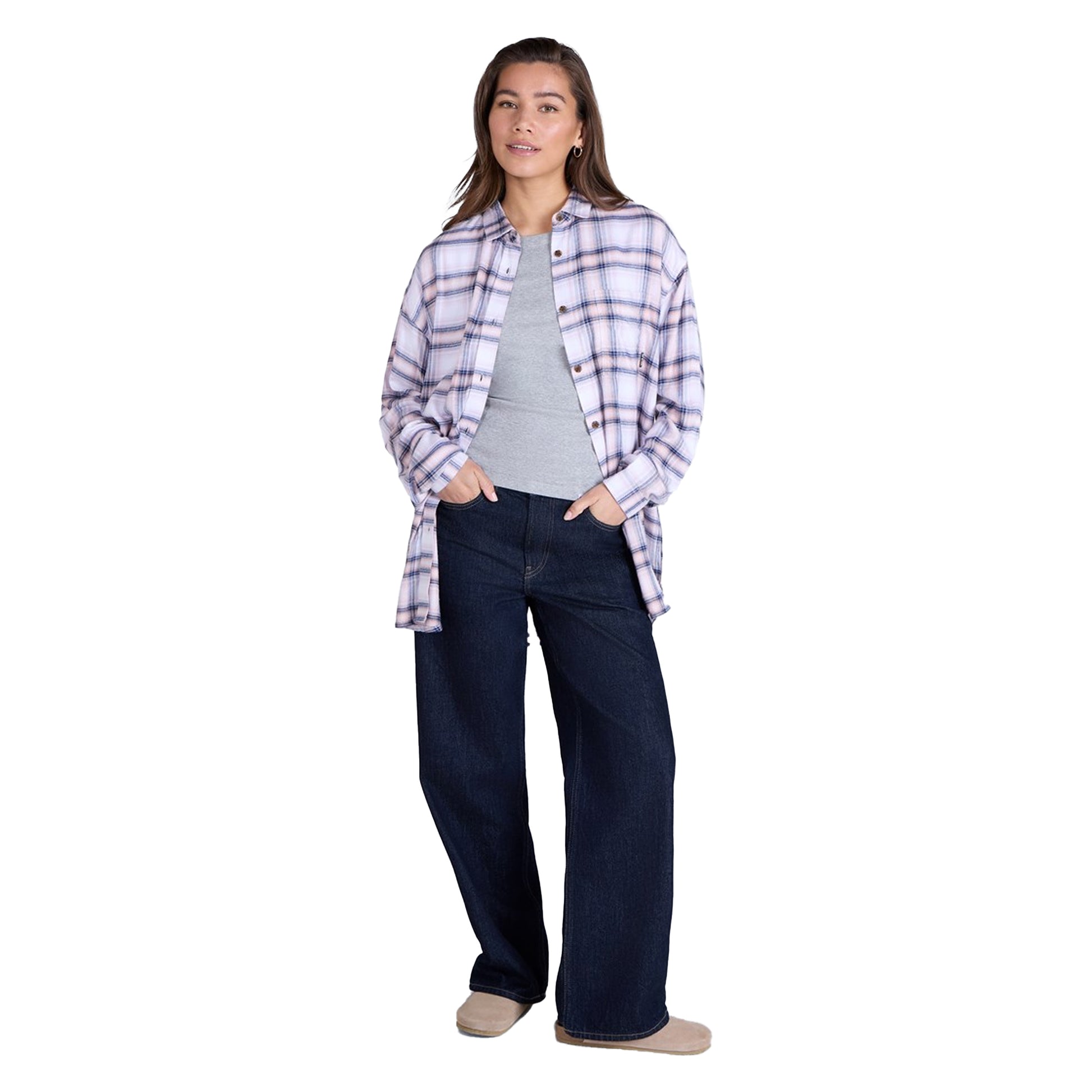 Dark Purple - Side - Animal Womens-Ladies Masie Supersoft Relaxed Fit Shirt