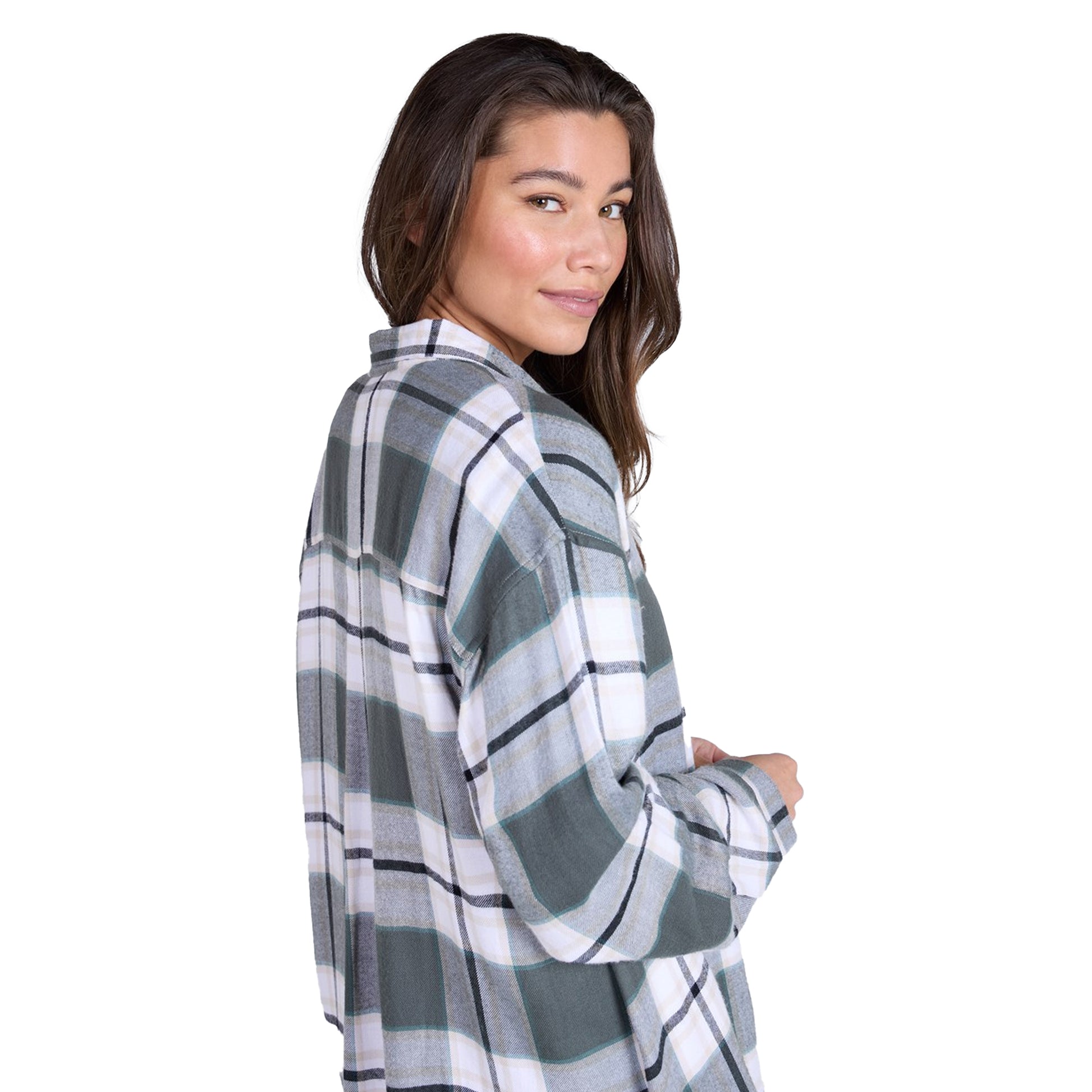 Green - Side - Animal Womens-Ladies Masie Supersoft Relaxed Fit Shirt