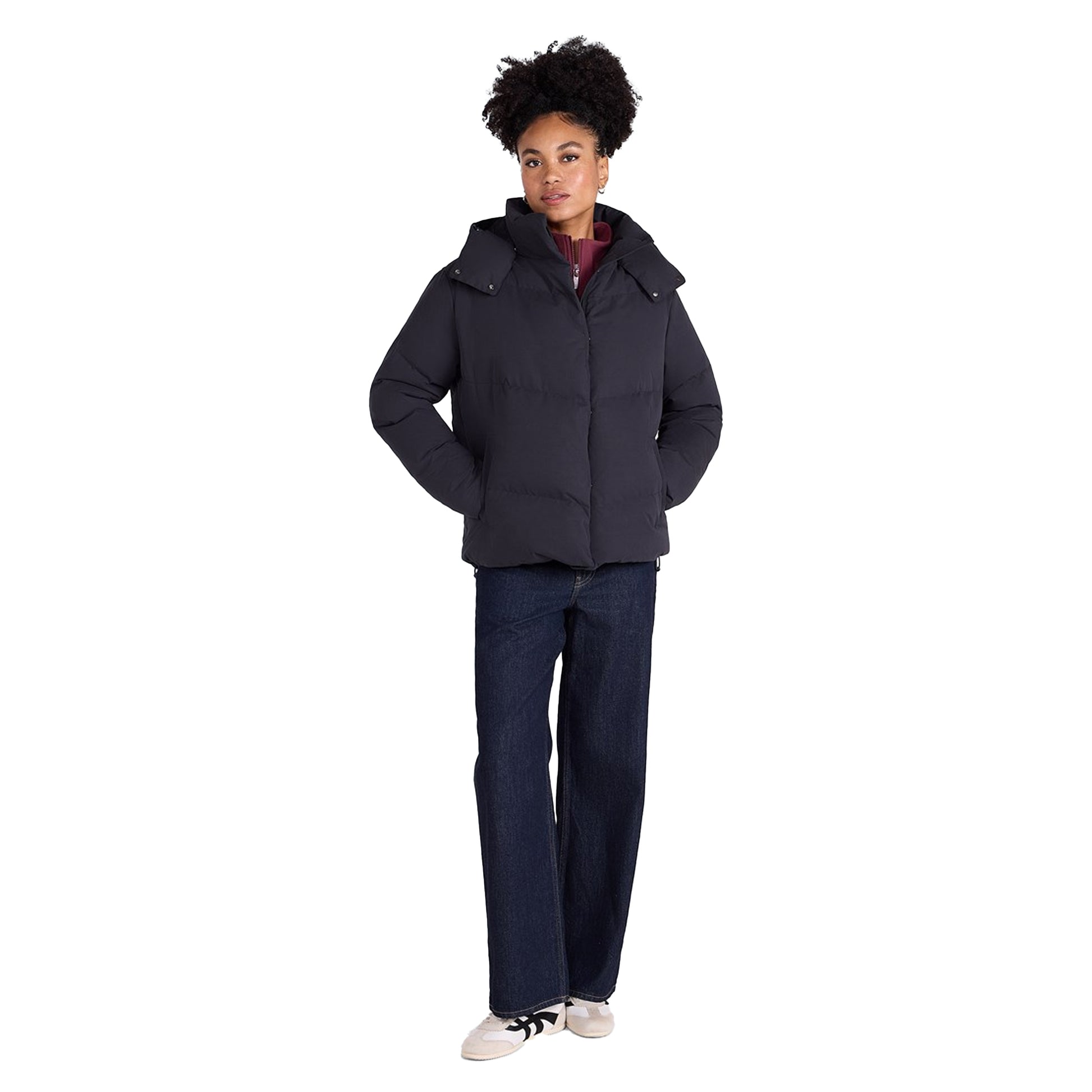 Black - Lifestyle - Animal Womens-Ladies Tess Cropped Down Jacket