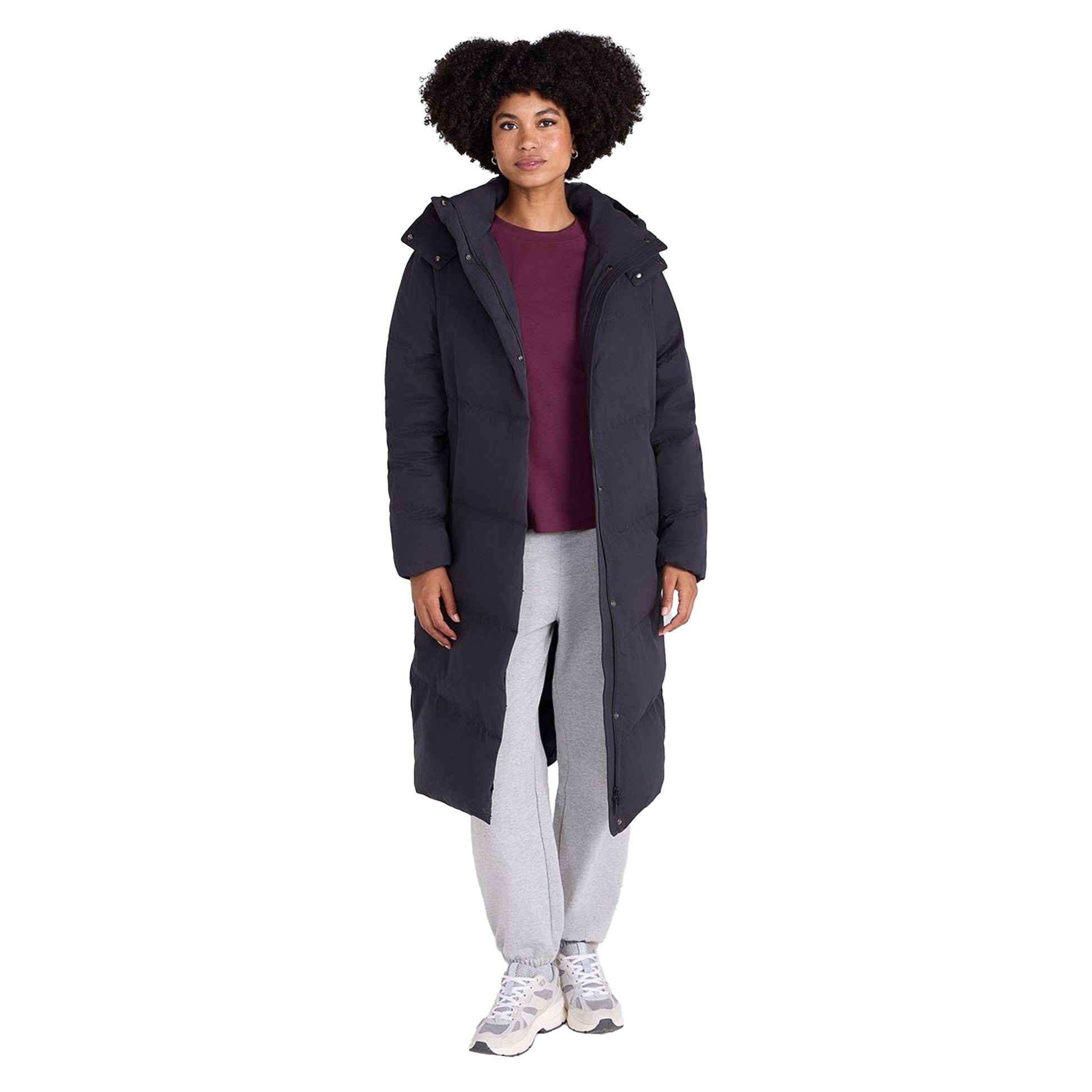 Black - Side - Animal Womens-Ladies Tess Longline Down Jacket