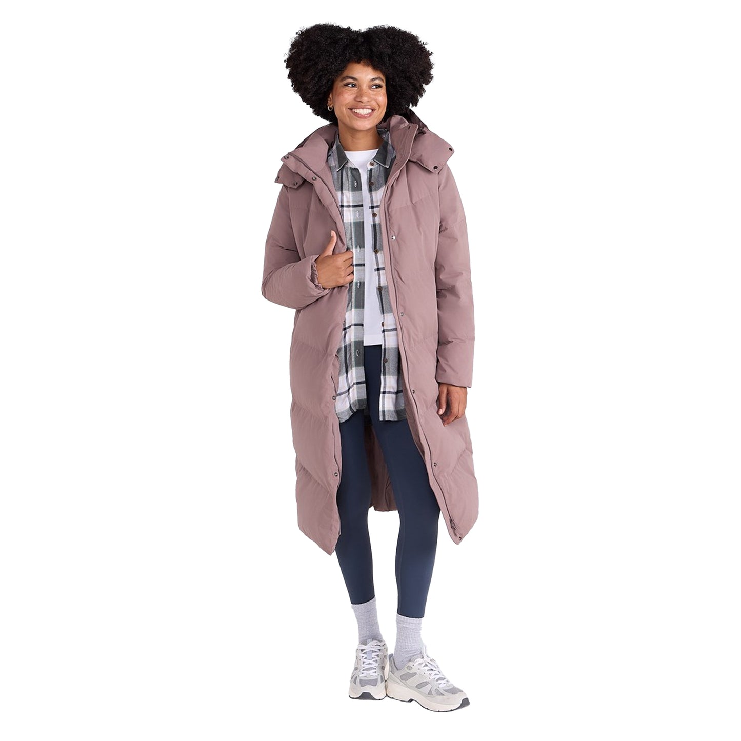Taupe - Side - Animal Womens-Ladies Tess Longline Down Jacket