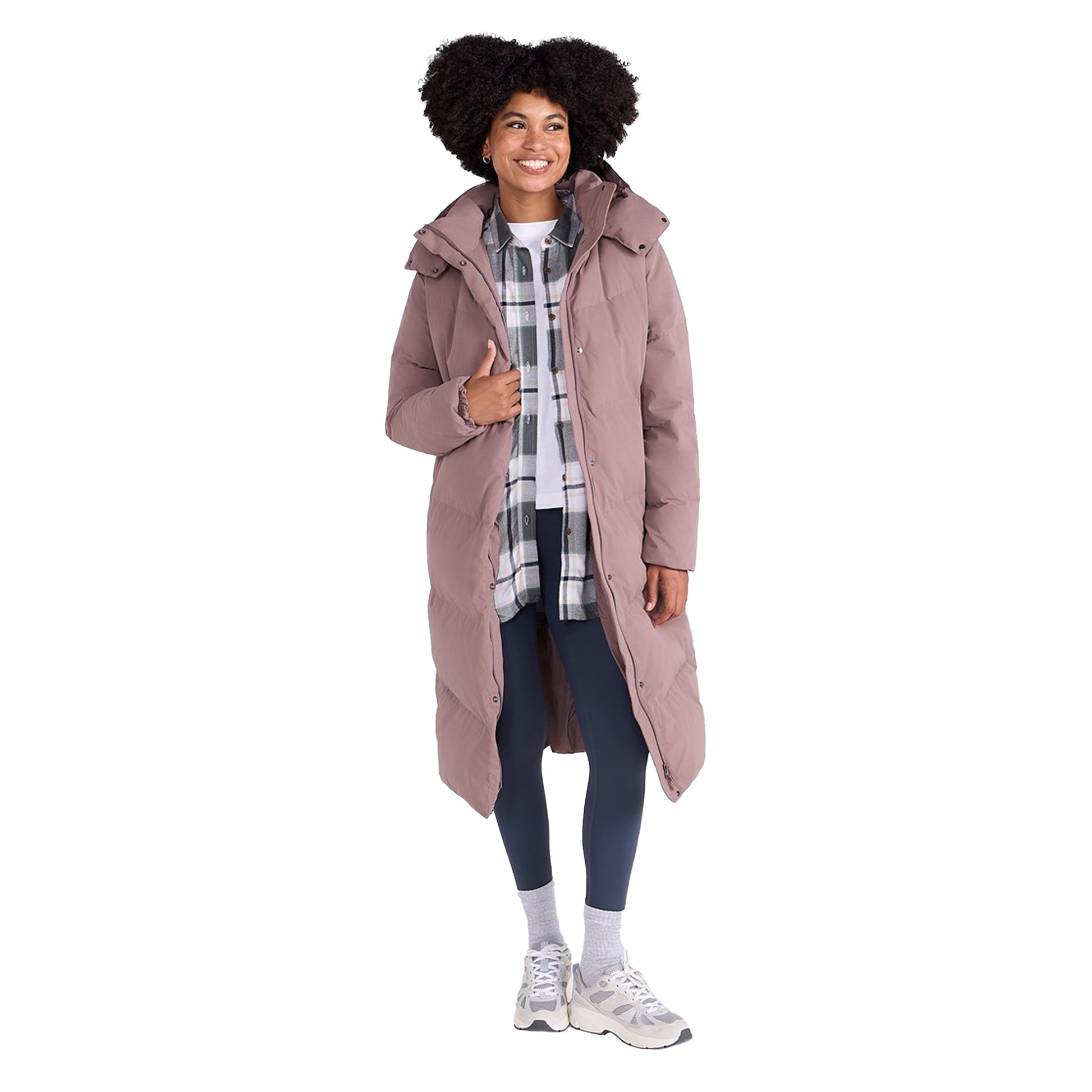 Taupe - Side - Animal Womens-Ladies Tess Longline Down Jacket