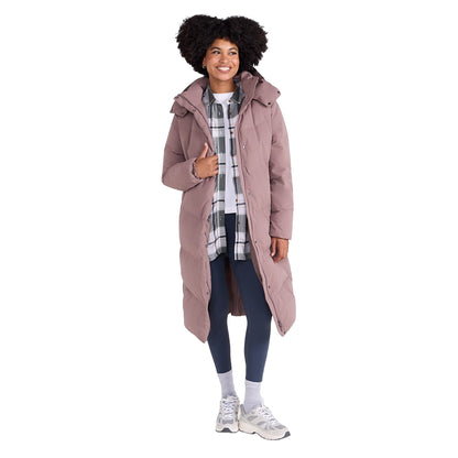 Taupe - Side - Animal Womens-Ladies Tess Longline Down Jacket
