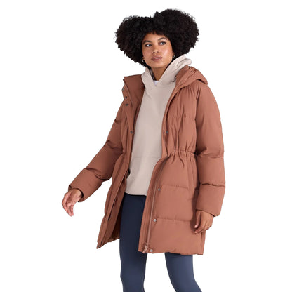 Rust - Front - Animal Womens-Ladies Maggie Baffled Waist Detail Coat