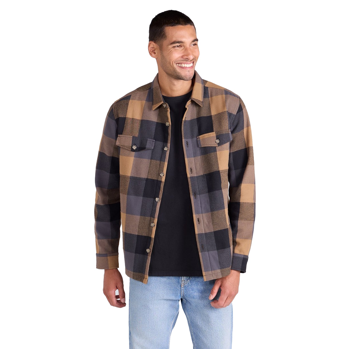 Dark Beige - Side - Animal Mens Seth Bonded Fleece Jacket