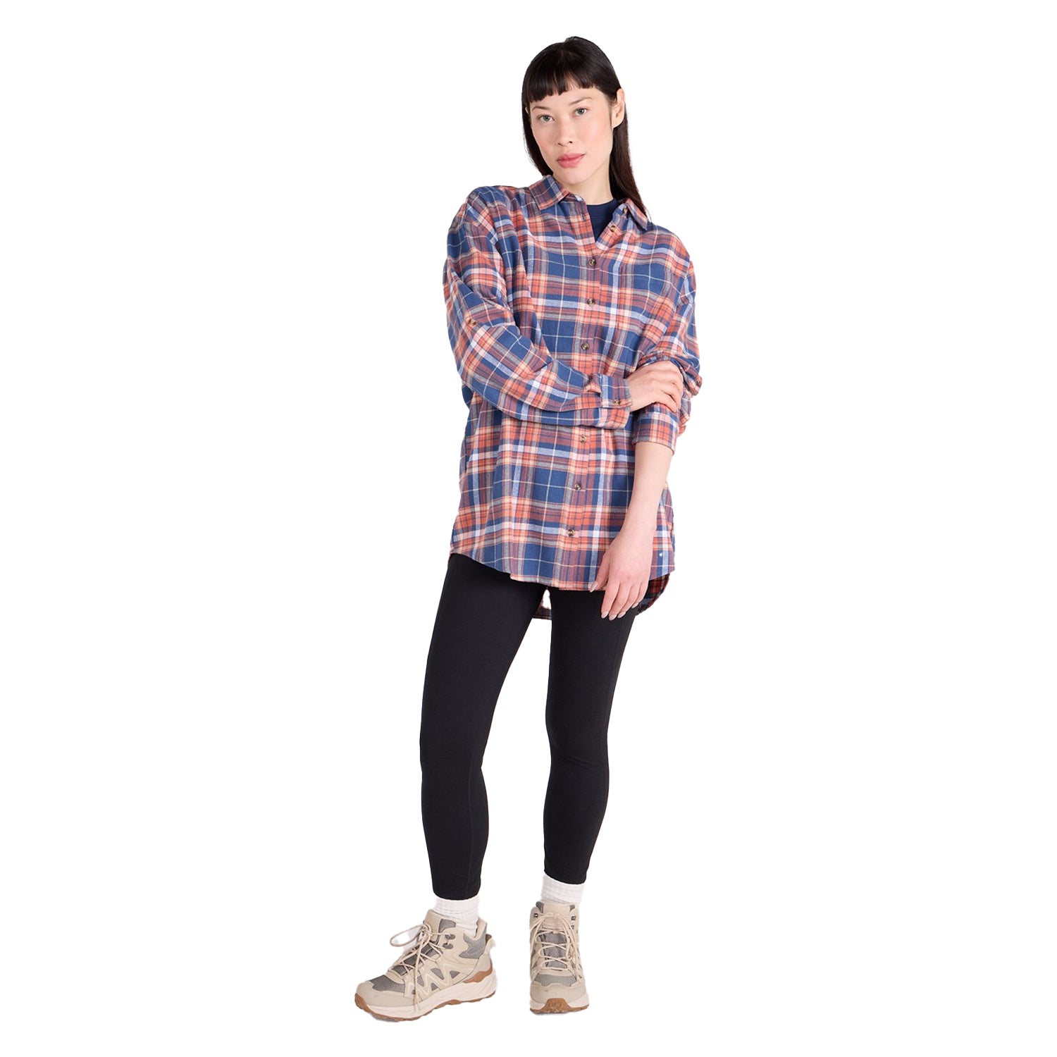 Navy - Lifestyle - Mountain Warehouse Womens-Ladies Elm Flannel Relaxed Fit Long-Sleeved Shirt