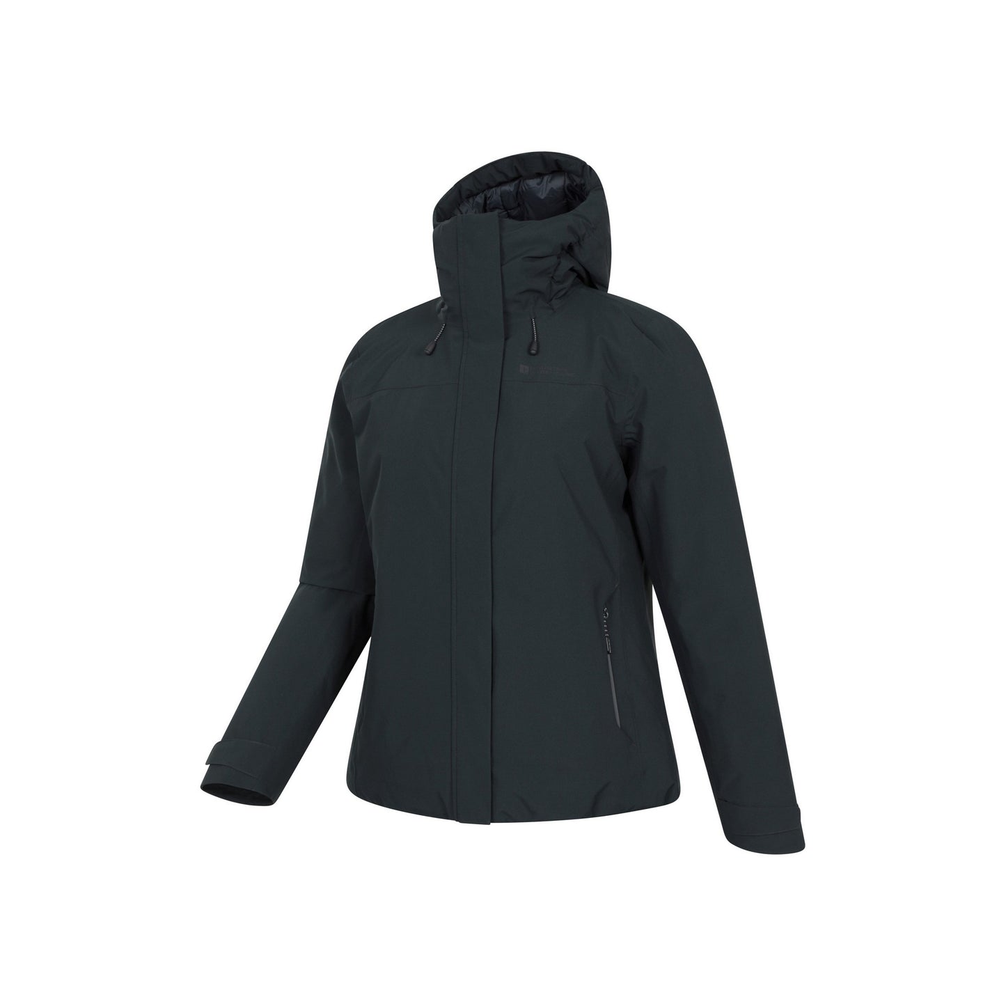 Black - Side - Mountain Warehouse Womens-Ladies Mallory Short Waterproof Padded Jacket