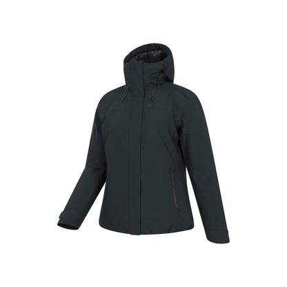 Black - Side - Mountain Warehouse Womens-Ladies Mallory Short Waterproof Padded Jacket