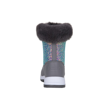 Silver - Back - Mountain Warehouse Childrens-Kids Fizz Faux Fur Lined Snow Boots