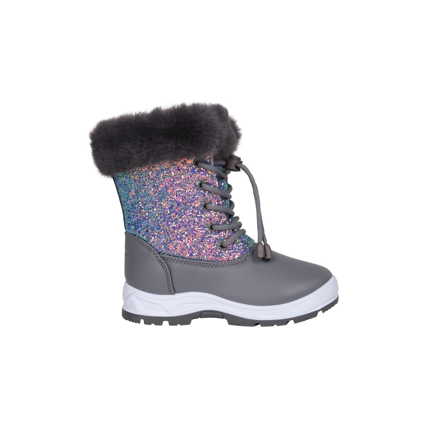 Silver - Lifestyle - Mountain Warehouse Childrens-Kids Fizz Faux Fur Lined Snow Boots