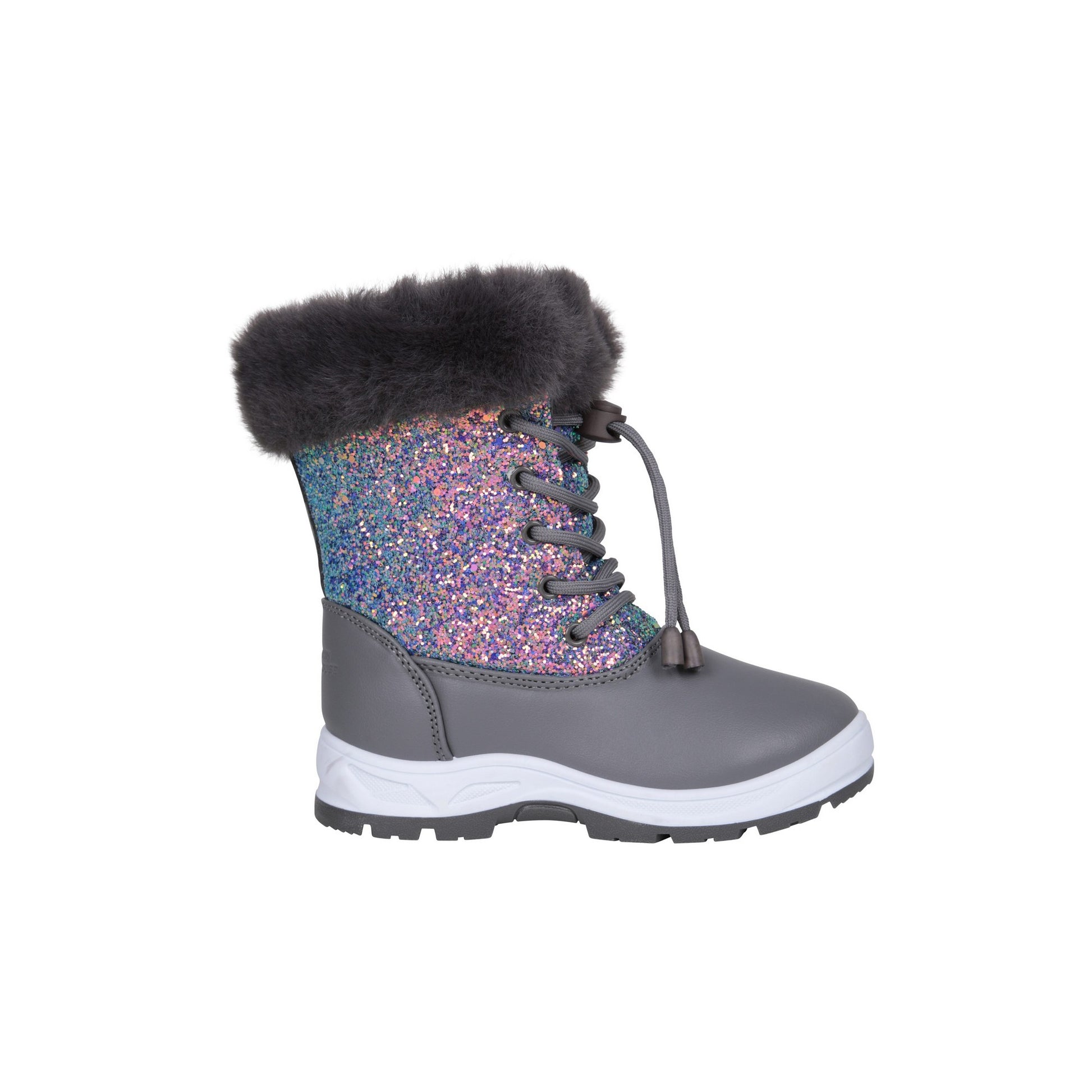 Silver - Lifestyle - Mountain Warehouse Childrens-Kids Fizz Faux Fur Lined Snow Boots