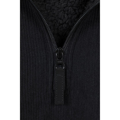 Black - Pack Shot - Mountain Warehouse Mens Farland Fleece Lined Half Zip Midlayer